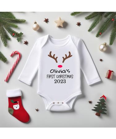 Personalised My First Christmas Baby Grow Outfit | Unisex Newborn Vest | 1st Xmas Gift for Boys & Girls - Buy Online on SooperMarket.com