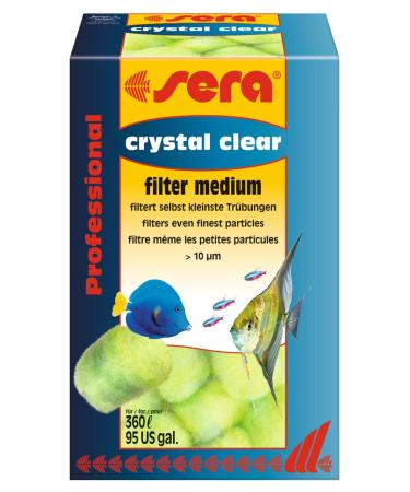 Sera Crystal Clear 12 filter balls (shape stable & washable several times) The innovative patented 3D fiber structure removes the smallest clouds from 10 m (e.g. floating algae mulm) after a short time 44510
