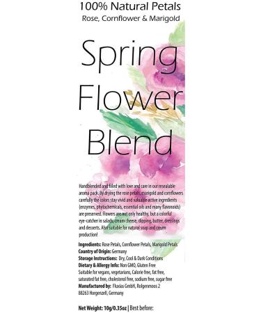 Premium Spring Flower Blend: Edible Rose, Cornflower & Marigold (0.35oz) - All Natural & Culinary Grade - Ideal for Beverages, Cakes & Culinary Delights - Buy Online on SooperMarket.com