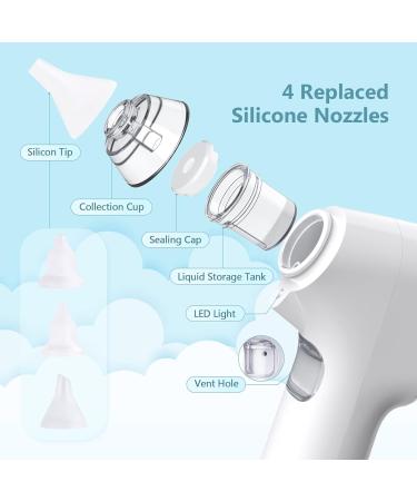 Electric Baby Nasal Aspirator & Ear Wax Remover | 3 Suction Levels | Rechargeable Nose Sucker with LED Light | Suitable for Newborns and Toddlers | 4 Silicone Tips | Bb880-1 - Buy Online on SooperMarket.com