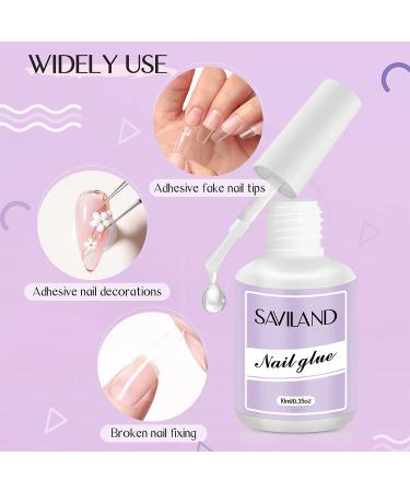 Saviland 8PCS Super Strong Nail Glue Set - 80ML Long Lasting Professional Gel Nail Glue for Nail Repair and Fake Nails - B-10ML-8PCS - Buy Online on SooperMarket.com