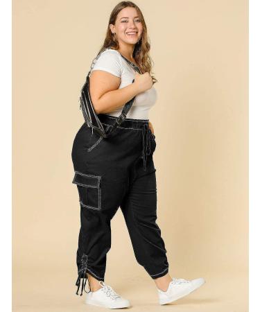 Agnes Orinda Women's Plus Size Drawstring Cargo Pants - 3X Black - Buy Online on SooperMarket.com