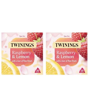 Twinings Raspberry & Lemon Tea Bags 20 each (Pack of 2)