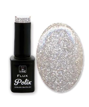 UV Nagellack/Gel Polish Flux UV Polix Glitter - pure glitter silber 12ml