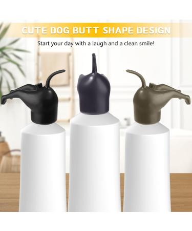 Toothpaste Attachment Set - 2 Funny Squeeze Figures for Dogs | Ideal Gift for Men & Women (Black & Brown) - Buy Online on SooperMarket.com