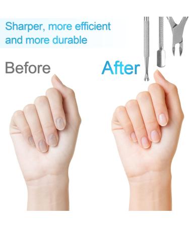 Sularpek 3-in-1 Cuticle Remover Tool Set - Professional Stainless Steel Nail Care Kit for Manicure and Pedicure - Buy Online on SooperMarket.com