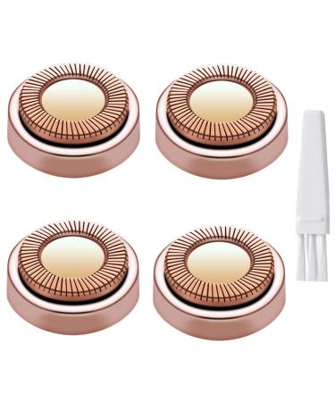 Facial Hair Remover Replacement Heads for Gen 1 Finishing Touch Flawless Facial Hair Removal Tool for Women,18K Gold-Plated Rose Gold 4 Count,First Generation by BECHY