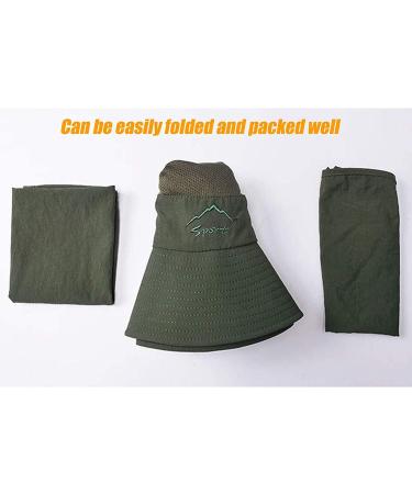 Ehsbuy Dark Gray Fischerhut for Men - Foldable Mesh Angler Safari Hat with Face Cover & Neck Flap - Ideal for Outdoor Adventures - Buy Online on SooperMarket.com