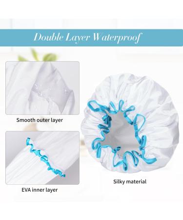 G2PLUS 2PCS Large Shower Cap for Long Hair - 32CM Clear Reusable Elastic Bath Cap for Women and Girls - Ideal for Spa and Home Use - Buy Online on SooperMarket.com