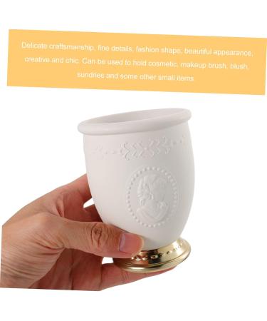 Mikinona Acrylic Organizer Embossed Brush Bucket Blush for Cheeks Pen Pot Brush Holder Brush Storage Cup Cosmetic Makeup Stand - Buy Online on SooperMarket.com