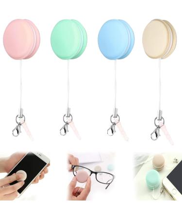 Phone Screen Cleaner Screen and Eyeglass Brush 2024 New Phone Screen Cleaner Mobile Phone Screen Wipe Creative Phone Screen Wipe Pendant Keychain (4pcs)