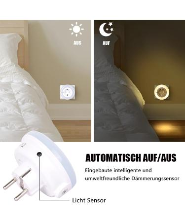 Emotionlite Night Light Socket with Twilight Sensor - Adjustable LED Lamp for Kids Warm White 2700k 3000k - Auto On/Off Brightness Control - Buy Online on SooperMarket.com