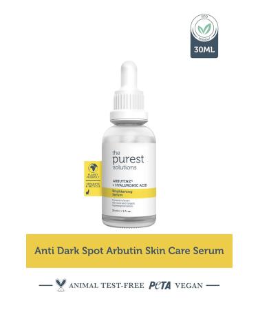 Purest Solutions Brightening Serum - Vegan Arbutin 2% & Hyaluronic Acid for Even Skin Tone | Eco-Friendly Cruelty-Free | 1 fl. oz - Buy Online on SooperMarket.com