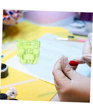 HAPINARY Nail Art Liquid Holder with cover tool manicure glass nail dish cup bracket nail art dish plate cup thicken nail dish with lid glass nail art cup Nail supplies Nail Manicure Tools 7x5.6cm Green - Buy Online on SooperMarket.com