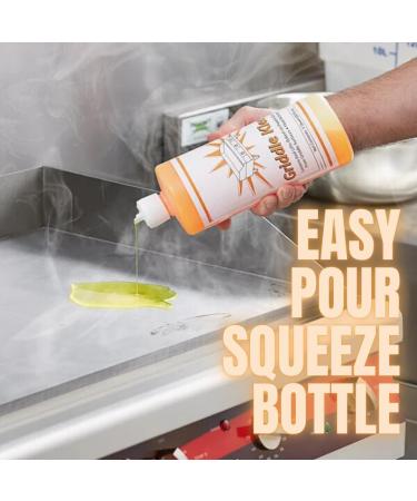 Biodegradable Griddle & Flat Top Grill Cleaner - 32 oz Easy Pour Fast Acting Food Safe Glycerin-Based Heat Activated Grease Remover - Buy Online on SooperMarket.com