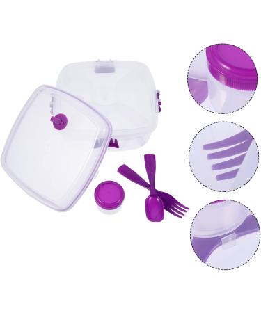 OFFSCH Double Layer Salad Box Japanese Bento Clear Container Crisper Container Square Food Box re-usable As Shown 19.4X19.4CM - Buy Online on SooperMarket.com