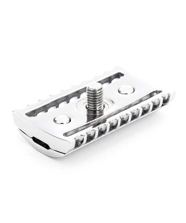 MHLE TRADITIONAL R41 Double Edge Safety Razor - Premium Barbershop Quality for Smooth Shave Chrome Finish - Buy Online on SooperMarket.com