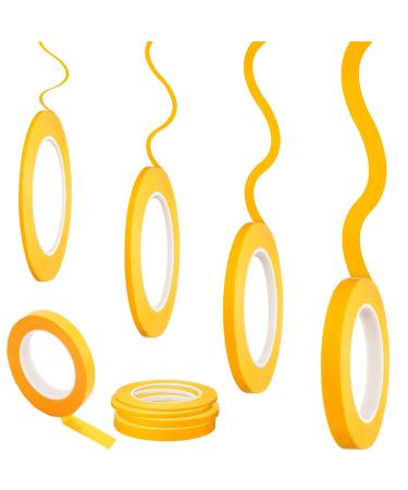 Epakh 4 Rolls Pinstripe Tape  Masking Tape in 1/16  1/8  1/4 and 1/2 Inch Wide x 52 Yard Long  Painters Automotive Masking Tape for DIY Car Auto Paint Art (Yellow)