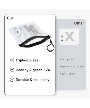 ECOHUB Airport Security Liquids Bags - 2 Black EVA Airport Liquid Bags 20x20cm, Airline Approved Clear Toiletry Bags with Zip Lock & Strap for Travel - Buy Online on SooperMarket.com
