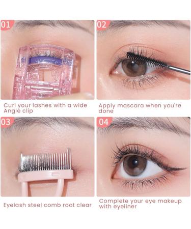 3 In1 Eyelashes Tools Mascara Shield Guard Cosmetic Eyelash Applicator Eyelash Comb Upper Lower Eye Lash Helper Tool Eyelash Curler Cosmetic Tool for Women Girls - Buy Online on SooperMarket.com