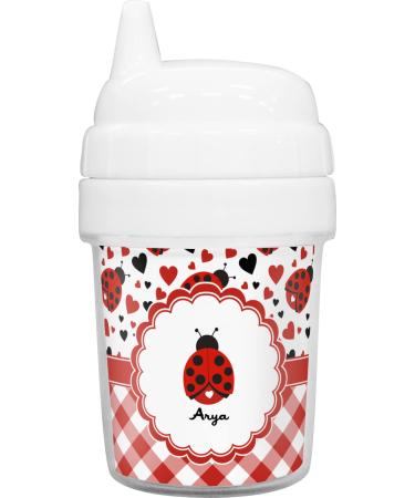 Ladybugs & Gingham Baby Sippy Cup (Personalized)