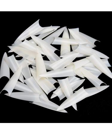 Noverlife 1200PCS C Curved Long Stiletto French False Nail Tips | 10 Sizes Half Cover Acrylic Claw Nails | Nail Art Fingernail Tips for Salon DIY | Clear & Natural - Buy Online on SooperMarket.com