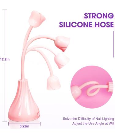 Krofaue UV LED Nail Lamp - Rotatable Quick Dry Nail Light for Gel Nails - Hands Free Mini Nail Dryer in Pink Tulips - Buy Online on SooperMarket.com