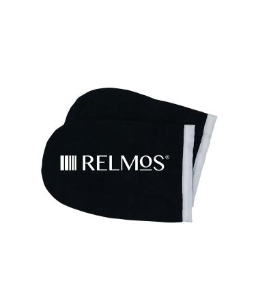 RELMoS Paraffin Wax Mitts Hands Gloves Terry Cotton Beauty Care Supplies for Heat Therapy Spa Bath Treatment Warmer Black (1 Pair)