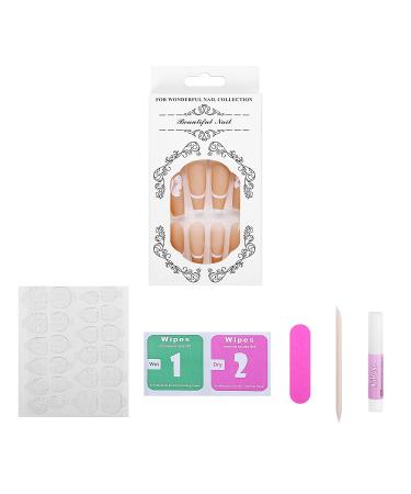 24 pcs Sunjasmine Almond Press-On Nails Medium with Designs - Brown | False Nails for Women and Girls - Buy Online on SooperMarket.com