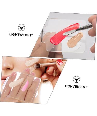 NOLITOY Acrylic Makeup Palette Set - 2pcs Handheld Mixing Trays for Blush Eyeshadow & Salon Use - Durable Stainless Steel Spatula Included - Buy Online on SooperMarket.com
