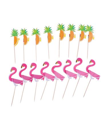 Warmhm 40pcs Cake Picks Baby Shower Cake Toppers Dessert Toppers Cupcake Party Picks Wedding Cupcake Toppers Food Party Picks Birthday Cake Decoration Bamboo 3d Plug in Dessert Table