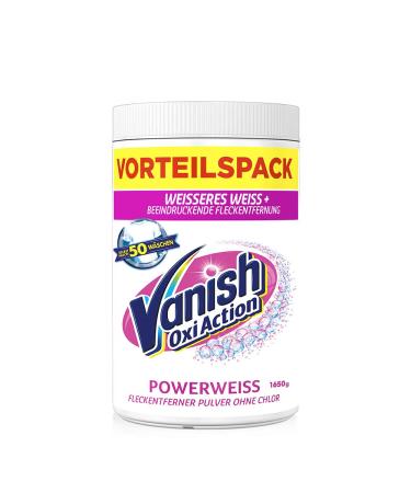 Vanish Oxi Action Powerweiss powder-1 x 1.125 kg-stain remover and laundry booster powder without chlorine-for white laundry 1.65 kg (1 Pack)