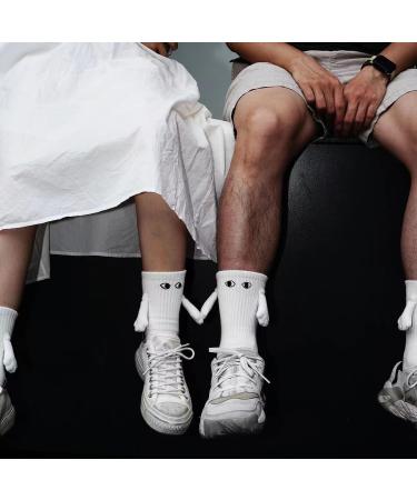 Balleenshiny Funny Magnetic Suction 3D Doll Couple Socks - Unisex One Size 2 Pairs White - Buy Online on SooperMarket.com