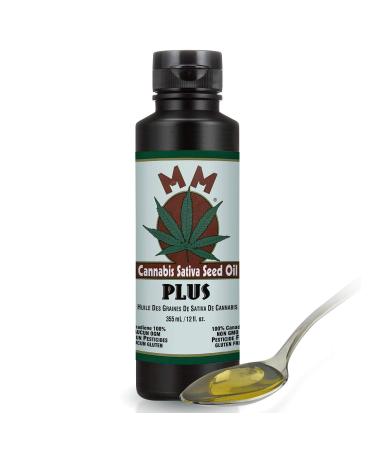 MM Hemp Oil Plus (355mL/12 Oz Bottle) Natural Hemp Seed Oil with Nutritional Yeast - Rich in Antioxidants Vitamins with Anti-Inflammatory Properties for Pain Relief