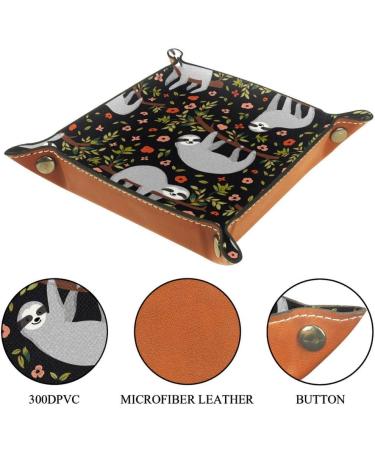 Black Sloth Red Flower Folding Dice Tray - PU Leather Dice Holder for RPG Gaming - Buy Online on SooperMarket.com
