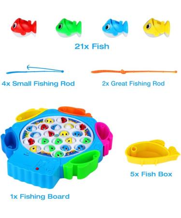 Nuheby Fish Game Toy: Musical Fishing Rod Set for Kids - Toddler Toys Role Play Game for Boys and Girls Ages 3-6 - Buy Online on SooperMarket.com