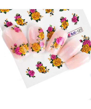 CHANGAR Flower Nail Art Stickers Decals - 55 Sheets Colorful Spring Floral Water Transfer Sticker for Manicure - Buy Online on SooperMarket.com