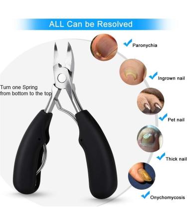 Professional Toe Nail Clipper for Thick and Ingrown Toenails - Surgical Stainless Steel Trimmer with Soft Grip Handle (4PCS) - Buy Online on SooperMarket.com