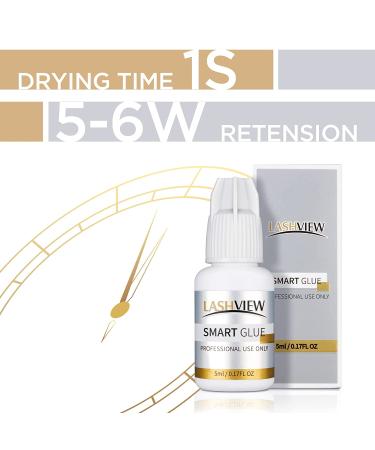LASHVIEW 1s Extra Strong Eyelash Extension Glue 5ml - Professional Semi-Permanent Black Adhesive - Buy Online on SooperMarket.com