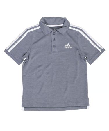 adidas Boys Golf Polo Shirt (Medium Grey, Medium 10/12)