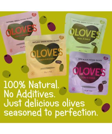 Oloves Basil and Garlic 1.1oz (Pack of 10) - Delicious & Convenient Snack Packs - Buy Online on SooperMarket.com
