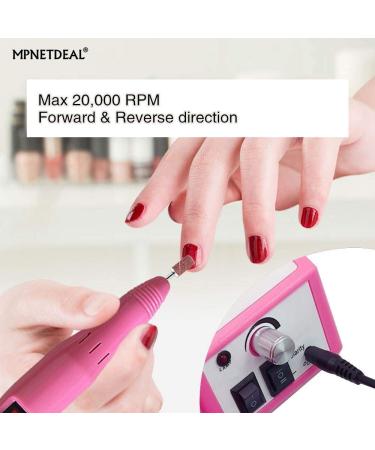 Electric Nail Drill Set Kit for Acrylic Nails Gel Art - Pink MPNETDEAL Efile Machine - Salon Quality at Home - Buy Online on SooperMarket.com