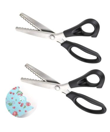 Stainless Steel Pinking Shears for Fabric  DIY Craft Scissors Zig Zag Fabric  Tailor Cutter Scissors  Sewing Scissors Handheld Dressmaking 7mm Sawtooth for Cutting DIY Paper  Silky  Leather