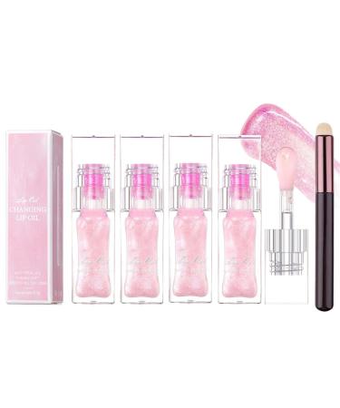 Conversionh Lip Oil Conversionh Magic Changing Lip Oil Boss up Color Changing Lip Oil Drip Dynasty Magic Color Changing Lip Oil Cotton Candy Flavor Warm Change Moisturizing (4pcs)
