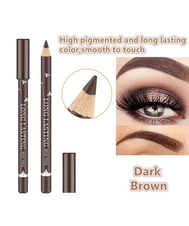 Go Ho 12 PCS Dark Brown Eyebrow Eyeliner Pencil Set - Waterproof Long-lasting Makeup Pencil Set, Brow Tint Pen - 12PC Dark Brown - Buy Online on SooperMarket.com