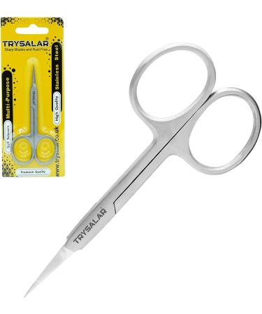 TrySalar Cuticle Nail Scissors Professional Small Sharp Straight Stainless Steel Trimming Cutter for Men Women Toenails Finger Dead Skin Manicure Nose Beard Hair Eyebrows - Buy Online on SooperMarket.com