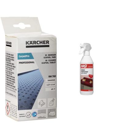 K rcher 6.295-850.0 Carpet Cleaner (RM 760 Tablets) & HG Stain Remover Extra Strong Carpet Cleaner Spray & Upholstery Cleaner + Carpet Cleaner Spray 500ml