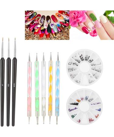 Nail Art Painting Brush Pen Tools Kit Line Drawing Painting Pen Rhinestone Polish Manicure Tools - Buy Online on SooperMarket.com