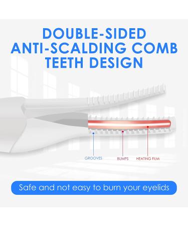 USB Rechargeable Heated Eyelash Curler | 2-in-1 Clip-Type & Comb Design | 3 Temperature Modes | Quick & Long-Lasting Curl - Buy Online on SooperMarket.com