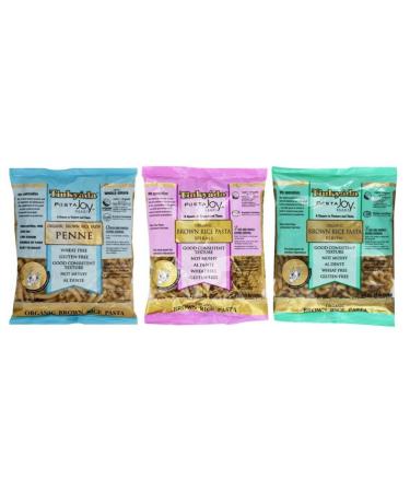 Tinkyada Organic Gluten-Free Brown Rice Pasta 3 Shape Variety Bundle, Elbow, Spirals, Penne Pasta, 12 Ounce (Pack of 3)